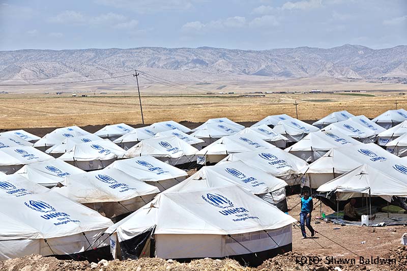Tiendas de campaña en un campamento de refugiados