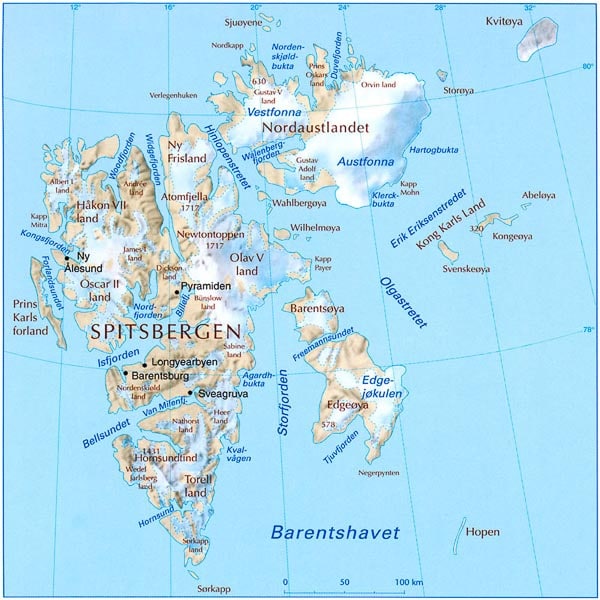 Svalbard mapa