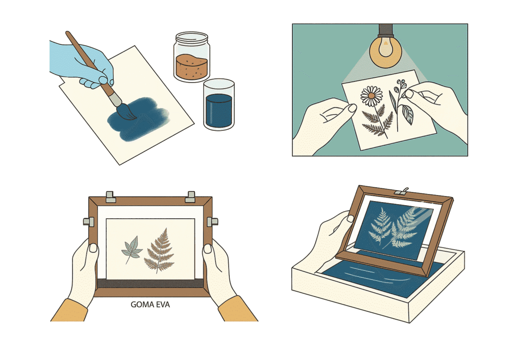 Taller de cianotipia en casa: cómo pintar con luz